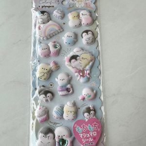 A142-A101/A143Marshmallow Seal Puffy sticker sheet with gem embellishments (Left - brown) - Image 3
