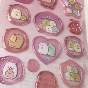 A135-A137 Clear jelly wax seal type stickers (Right - Pink A135) - Image 6