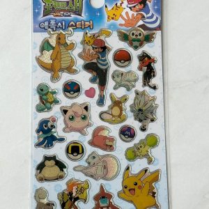 A74 Pokemon holographic sticker sheet puffy