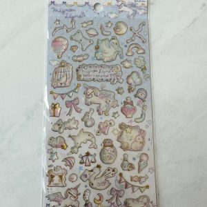 Unicorn sticker sheet with gold accents
