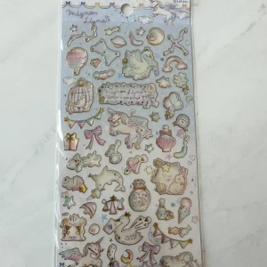 Unicorn sticker sheet with gold accents