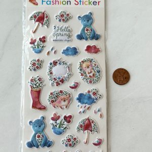 Hedgehog puffy sticker sheet