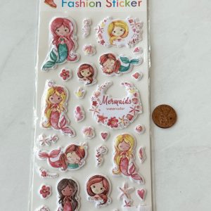 Mermaid puffy sticker sheet