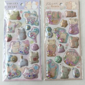 A100-A101/A143 Puffy dry shaker sticker sheet (Left - Purple A100)