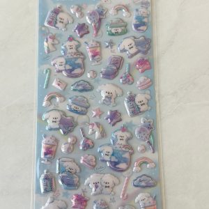 A92-A93 Puffy Iridescent Pearl Sticker Sheet (Right - Purple A93) - Image 3