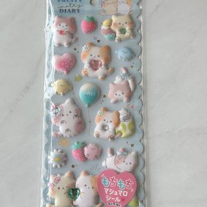 A144-A145 Marshmallow Seal Puffy sticker sheet with gem embellishments (Left - Blue A145) - Image 2