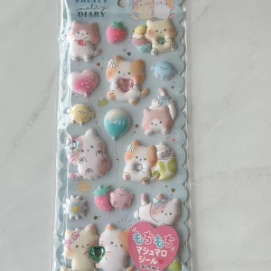 A144-A145 Marshmallow Seal Puffy sticker sheet with gem embellishments (Left - Blue A145) - Image 2