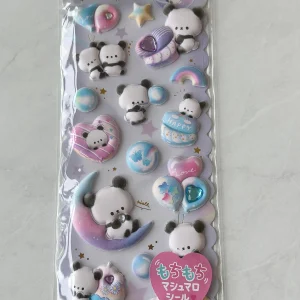 A144-A145 Marshmallow Seal Puffy sticker sheet with gem embellishments (Left - Blue A145) - Image 3