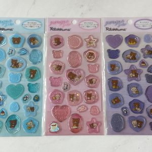 A132-A134 Clear jelly wax seal type stickers (Left - Blue A133)