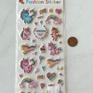 Unicorn puffy sticker sheet