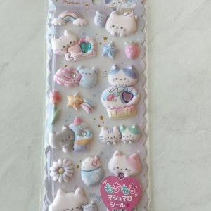 A106/A110-A107/A111 Marshmallow Seal Puffy sticker sheet with gem embellishments (Right-Pink A107/A111) - Image 3