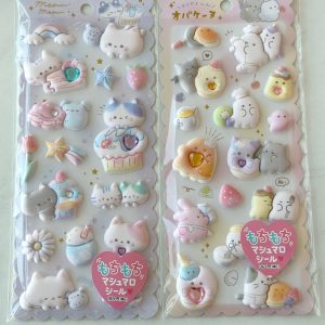 A106/A110-A107/A111 Marshmallow Seal Puffy sticker sheet with gem embellishments (Right-Pink A107/A111)