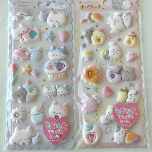 A106/A110-A107/A111 Marshmallow Seal Puffy sticker sheet with gem embellishments
