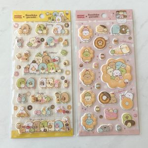 A113-A114 2024 Sumikkogurashi Puffy Seal Sticker Sheet (Right - Pink A114)