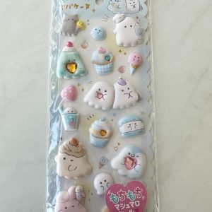 A105/A109 Marshmallow Seal Puffy sticker sheet with gem embellishments