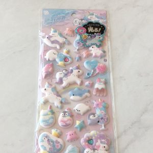 A148-A149 Marshmallow Seal Puffy sticker sheet with gem embellishments (Right - Pink A148) - Image 3