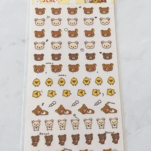 B282-B283 2019 Rilakkuma seal sticker sheet (Left - Yellow B282) - Image 2