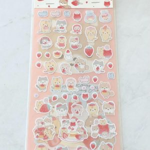 B57-B58 2021 Corocoro Strawberry Sticker Sheet Clear (Right - Pink B58) - Image 2