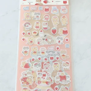 B57-B58 2021 Corocoro Strawberry Sticker Sheet Clear - Image 2