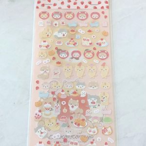 B57-B58 2021 Corocoro Strawberry Sticker Sheet Clear (Right - Pink B58) - Image 3