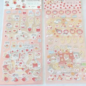 B57-B58 2021 Corocoro Strawberry Sticker Sheet Clear (Right - Pink B58)
