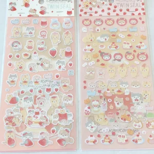 B57-B58 2021 Corocoro Strawberry Sticker Sheet Clear