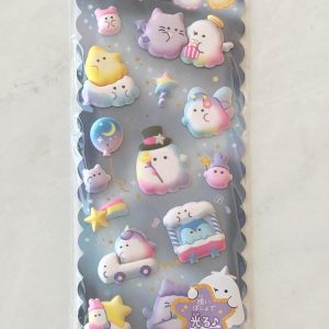 A174-A175 Marshmallow Seal Puffy sticker sheet (Left - Blue A174) - Image 2