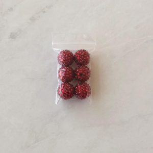 x 6pcs 20mm red Rhinestone Beads #20