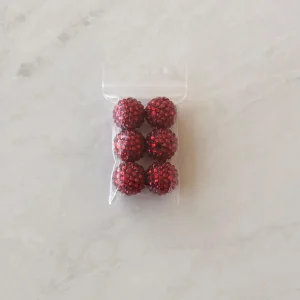 x 6pcs 20mm red Rhinestone Beads #20