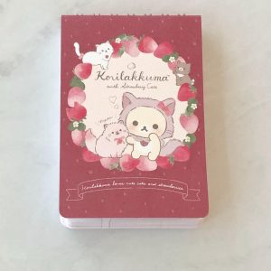 U7 2021 San X Korilakkuma strawberry cats memos (Left - red) - Image 2
