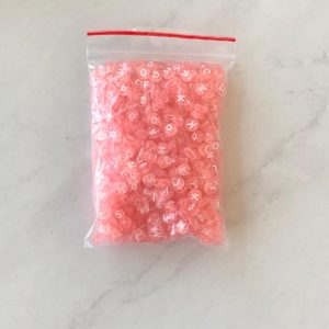 V Pink and White Alphabet letter beads