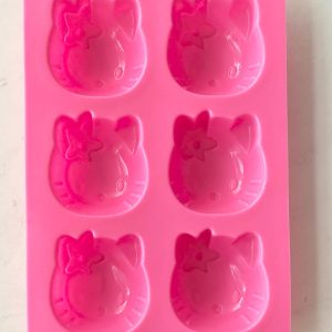 x 6 Cavity Flower Hello Kitty silicone mold - Image 2