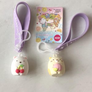 Alternative view of I4 Sumikkogurashi 3D PVC keychain (Left - cherry)