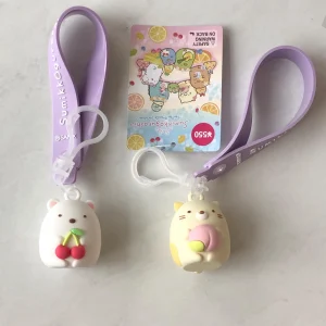 Alternative view of I4 Sumikkogurashi 3D PVC keychain (Right - peach)