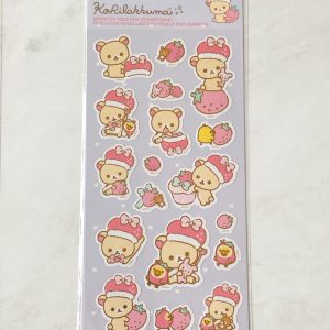 E25-E26 2024 Daiso Korilakkuma strawberry sticker sheet (Right - purple E26) - Image 3