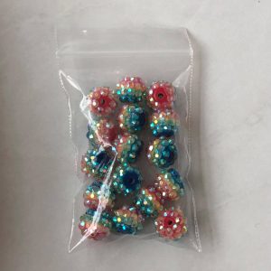 x 16pcs 12mm Rainbow Rhinestone Beads #43