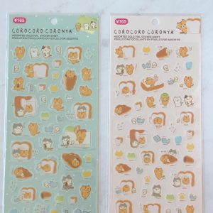 E30-E31 2024 Daiso corocoro gold foil sticker sheet (Left - green E30)