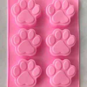 x 6 Cavity paw print silicone mold