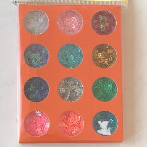 Star sequins assorted glitter 12pc boxed set (Left - pink) - Image 3