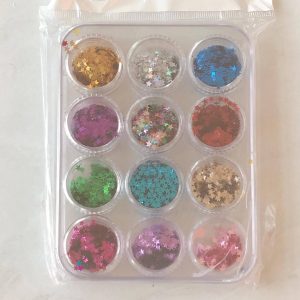 Star sequins assorted glitter 12pc boxed set