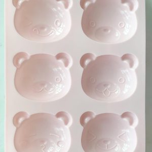 x 6 Cavity bear shiny silicone mold