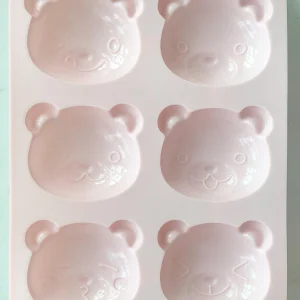 x 6 Cavity bear shiny silicone mold