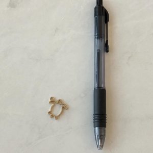Alternative view of Open bezel mini turtle pendant