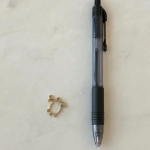 Alternative view of Open bezel mini turtle pendant