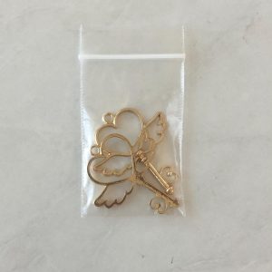 Open bezel heart key pendant