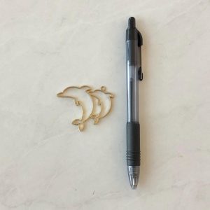 Alternative view of Open bezel dolphins pendant