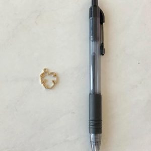 Alternative view of Open bezel leaf pendant