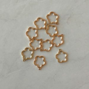 Open bezel plum flower pendant