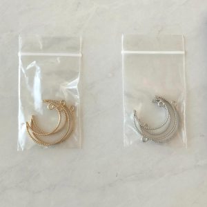 Open bezel crescent moon pendant (Left - gold)