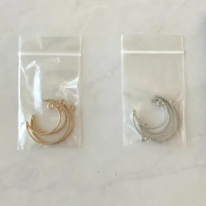 Open bezel crescent moon pendant (Right - silver)